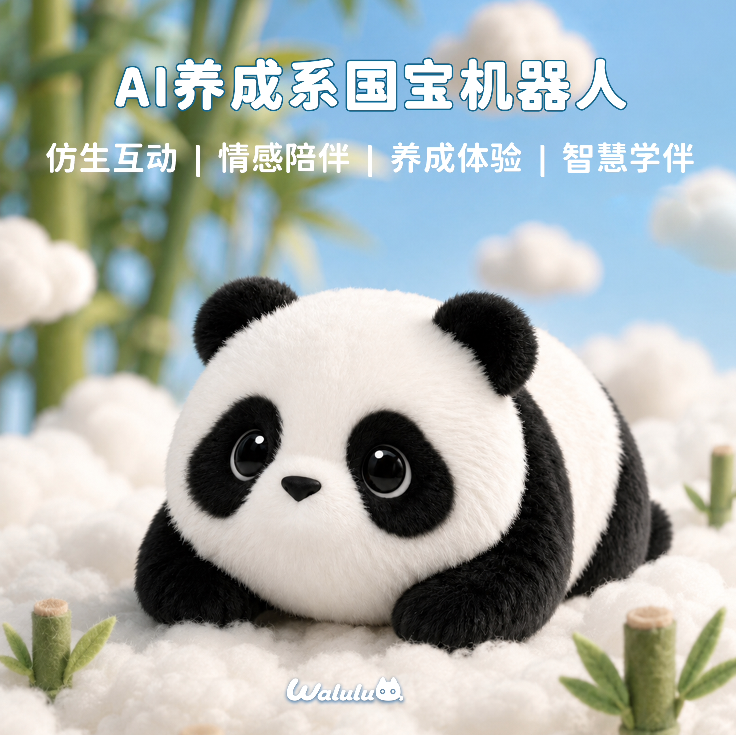 Walulu Panda ai робот-компаньон Fufu, детская умная плюшевая эмоциональная игрушка в подарок на день рождения для мальчиков и девочек
