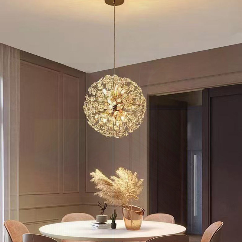 Легкая роскошная хрустальная люстра dandelion home cafe от атмосферного дизайнера 2...