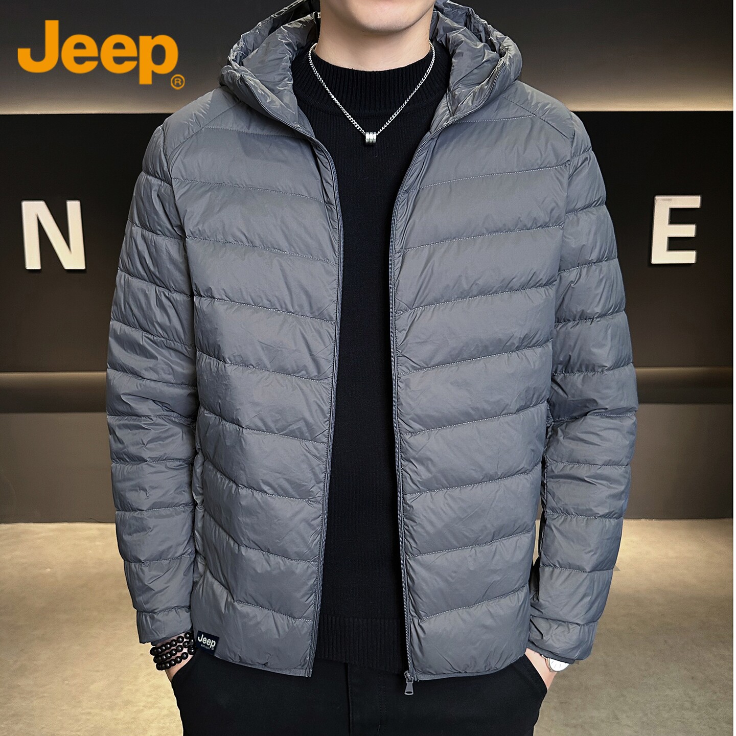 Jeep Jeep 90 пуховик на утином пуху ribs, мужская зимняя легкая одежда, свободная холодная и теплая куртка для мужчин