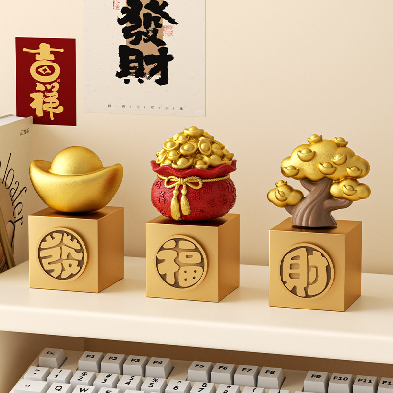 Jinyuanbao Fortune Tree Счастливое Офисное настольное украшение стола Украшения культурных и творческих подарков ручной работы Открывающие небольшие подарки
