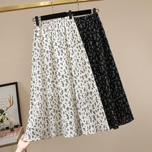 Women's fashion pleated floral skirt