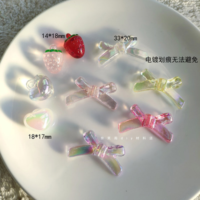 taobao agent Lolita甜系小物DIY树脂蝴蝶结小爱心小草莓工配件辅料满49包邮