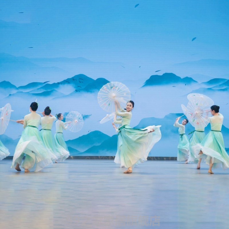 Весенняя линия Dai dance Yujian, классический зонт, женский танцевальный зонт, прозрачный шелковый зонт, танцевальный зонт, зонт для подиума, бутафорский зонт