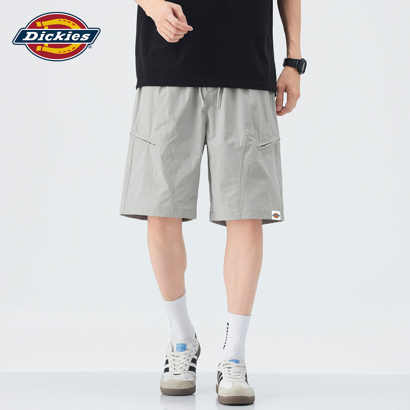 Спортивные шорты из ледяного шелка Dickies outdoor, мужские летние тонкие сетчатые дышащие брюки с пятью точками, брендовая верхняя одежда tide, брюки