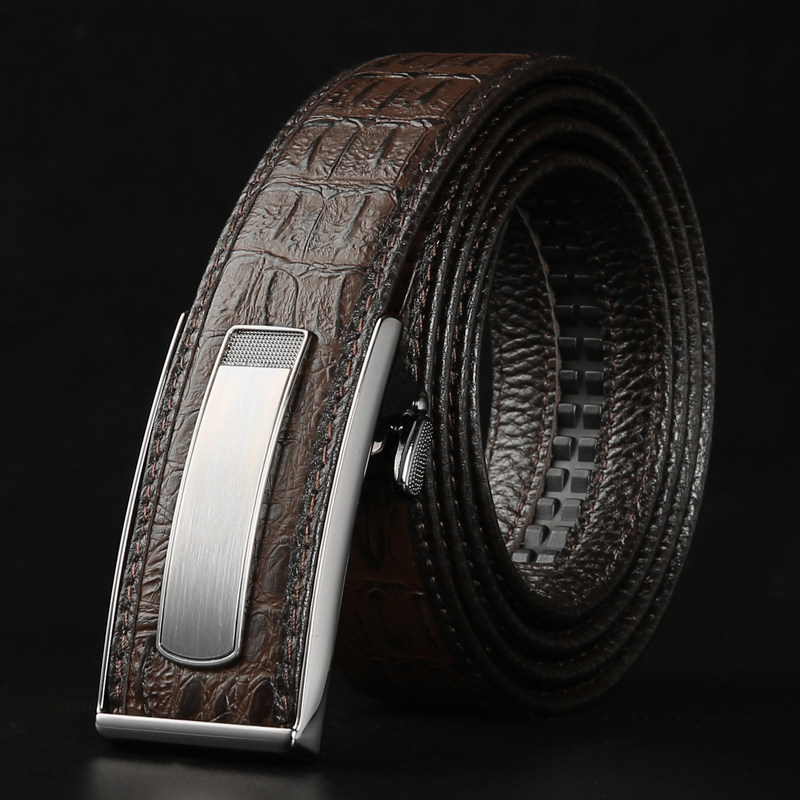 JEEP SPIRIT мужской ремень Jeep inner wear с автоматической пряжкой из воловьей кожи с крокодиловым узором, молодежный простой ремень