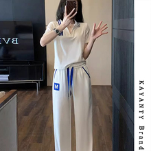 KAYANTYpolo collar internet celebrity small fragrance casual short sleeved sports set, summer new square dance two-piece set