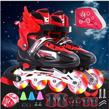 Skating shoes for adults, single row roller skates for children, four wheel skates for boys and girls, roller skates for beginners, complete set