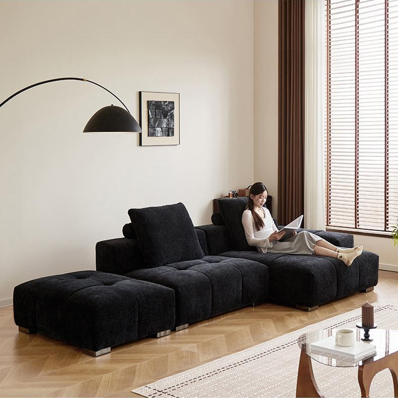 Встроенный модульный диван Chenille pixel sofa 2026, новая гостиная в небольшой квартире, трехместный четырехместный тканевый диван-комбинация