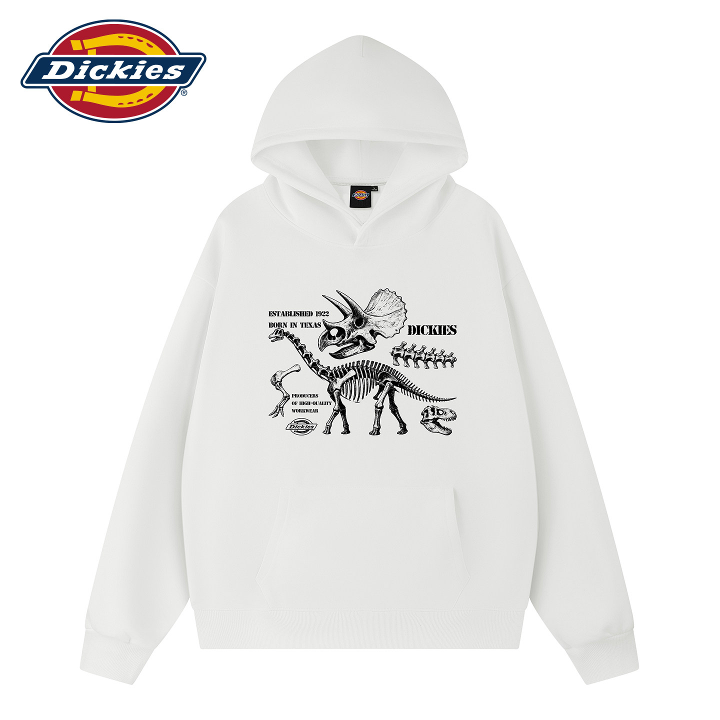 Dickies Dikushi, американский свитер с капюшоном и принтом динозавра, мужской осенний бренд Tide, свободный повседневный темно-синий