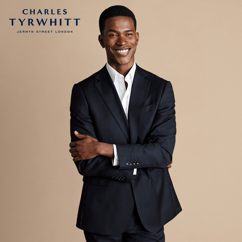 【Сертификат Woolmark wool certification】 пиджак от делового костюма CHARLES TYRWHITT для мужчин высокого класса.