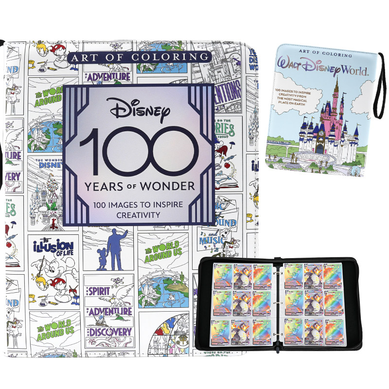 Роскошная книга для хранения карточек Disney Disney 100th Anniversary Collection Card Book Кожаная сумка для хранения карточек с девятью сетками