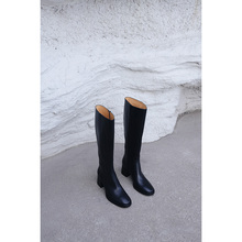 Original by IORE designer, minimalist and versatile. Cowhide thick heels, high heels, knee high boots, and knee high boots