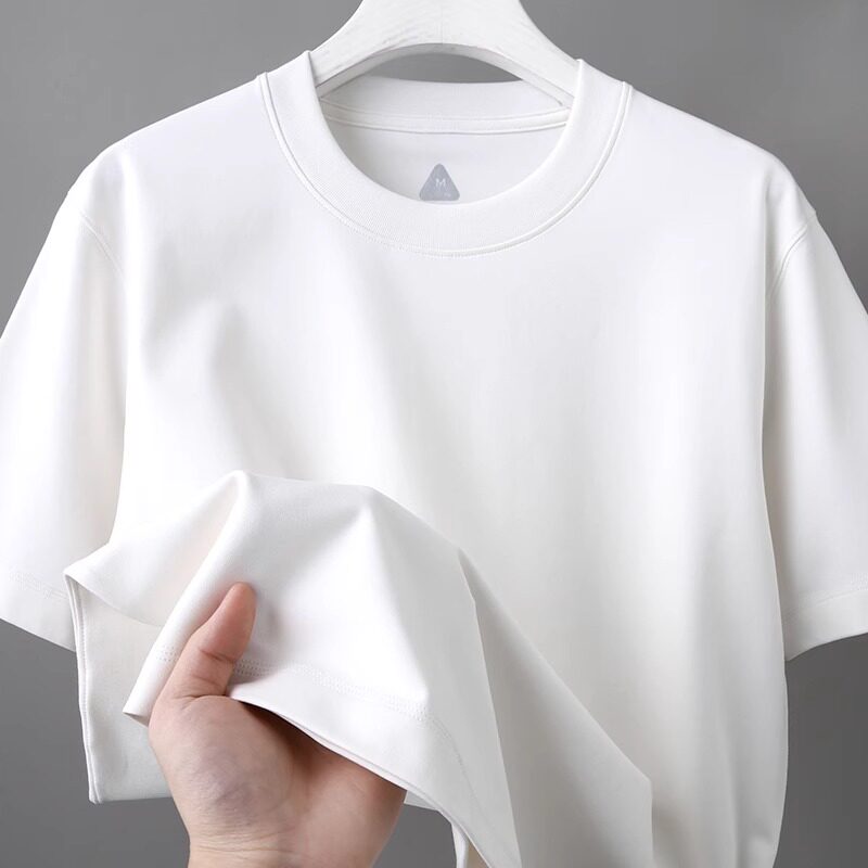 Pierre Cardin pure cotton short sleeved T-shirt men's summer new white half sleeved high-end casual men's T-shirt loose fit