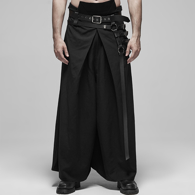 taobao agent ╋魔叹╋PUNK RAVE赛博蒸汽朋克哥特暗黑和风武士袴男士长裤WK413