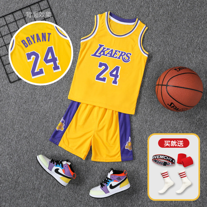 № 24 Детская баскетбольная форма Kobe jersey для мальчиков, быстросохнущий комплект детской тренировочной формы James female Curry, изготовленный на заказ