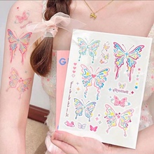 Высокое качество допамин бабочка костюм милый маленький свежий раскраска цветные татуировки наклейки девушки водонепроницаемый не отражается