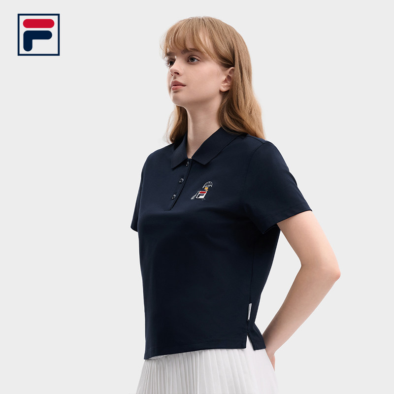 Женская рубашка поло FILA Fila от Sun Qian в том же стиле, что и женская рубашка ПОЛО Fila с короткими рукавами, новинка осени 2026 года, удобный спортивный топ для тенниса