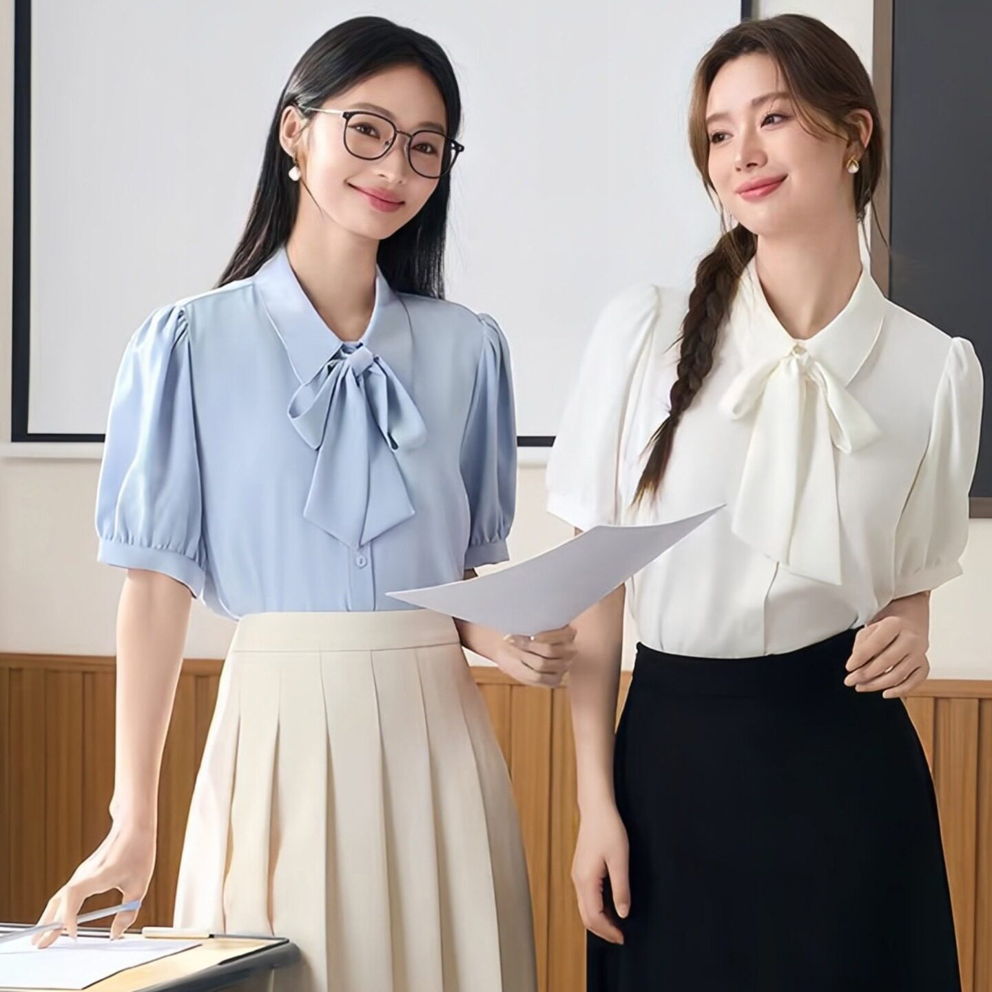 [Hot Selling Recommendation] 2026 Summer New Long-Sleeved Chiffon Blouse for Women, Commuting Style, Loose Fit