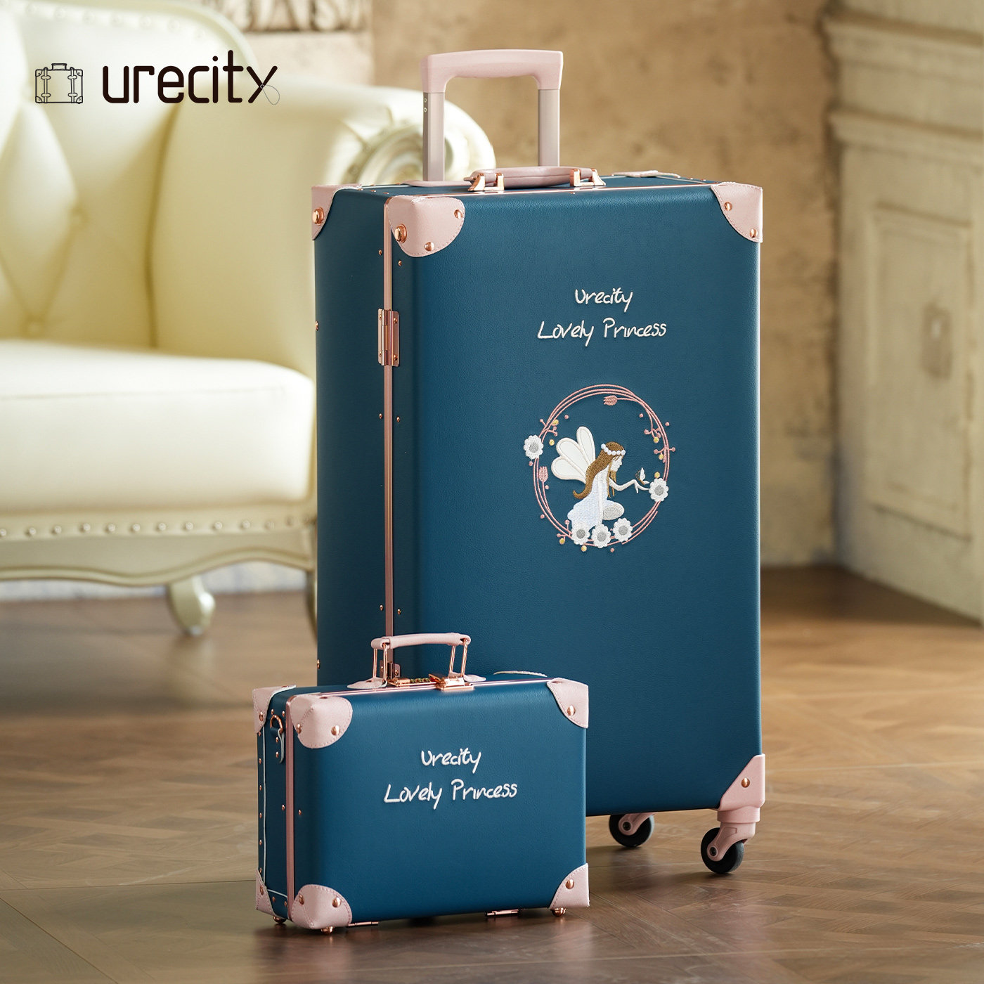 ретро-чемодан urecity для девочек, дорогой 20-дюймовый посадочный чемодан, 26-дюймовый кожаный чемодан-тележка, 24-дюймовый