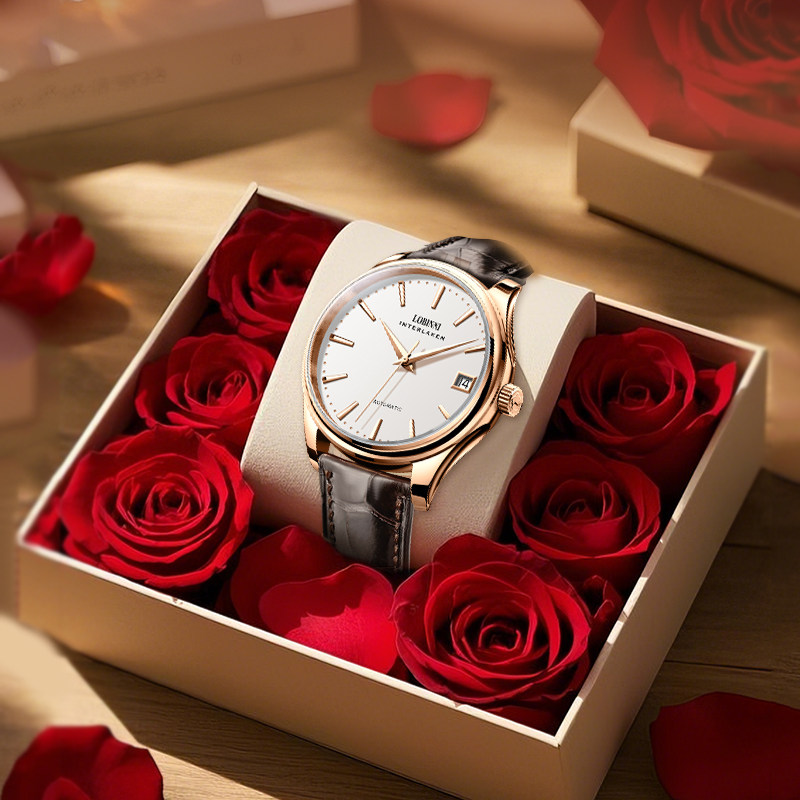 Часы Robini watch женские автоматические механические часы простые легкие роскошные нишевые женские ультратонкие часы высокого класса нового стиля