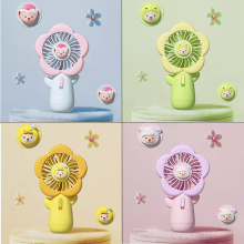 2024 New Teddy Bear Flower Fan USB Charging 2-speed Wind Silent Portable Cartoon Cute Festival Gift