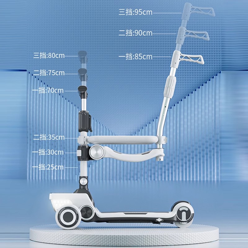 Немецкие детские электросамокаты scooter синего цвета для детей от 6 до 12 лет и старше...