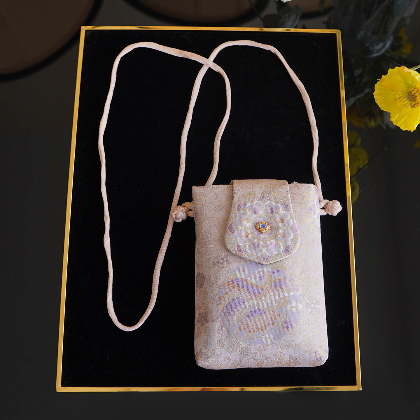 Huadian box pink Нематериальное культурное наследие Song Jinxin, сумка-мессенджер в китайском национальном стиле, сумка для мобильного телефона, высококачественная легкая и практичная маленькая сумка