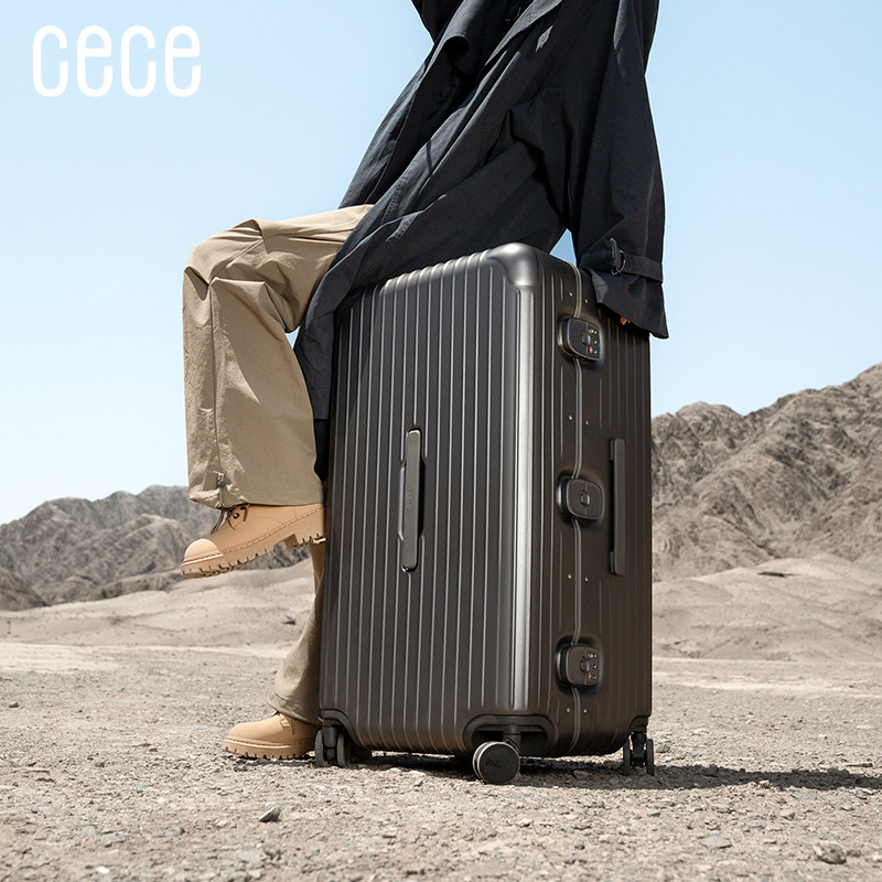 CECE2025 новый чемодан женский крупнотоннажный чемодан с утолщенной алюминиевой рамой мужской студенческий чемодан на колесиках с паролем кожаный чемодан