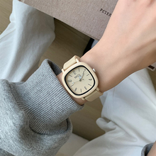 Milk Tea Color Academy Style Watch Female Mute Exam