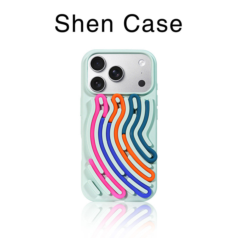 Deeply familiar with the Instagram-worthy blue ocean green decompression maze liquid silicone case suitable for iPhone 17.