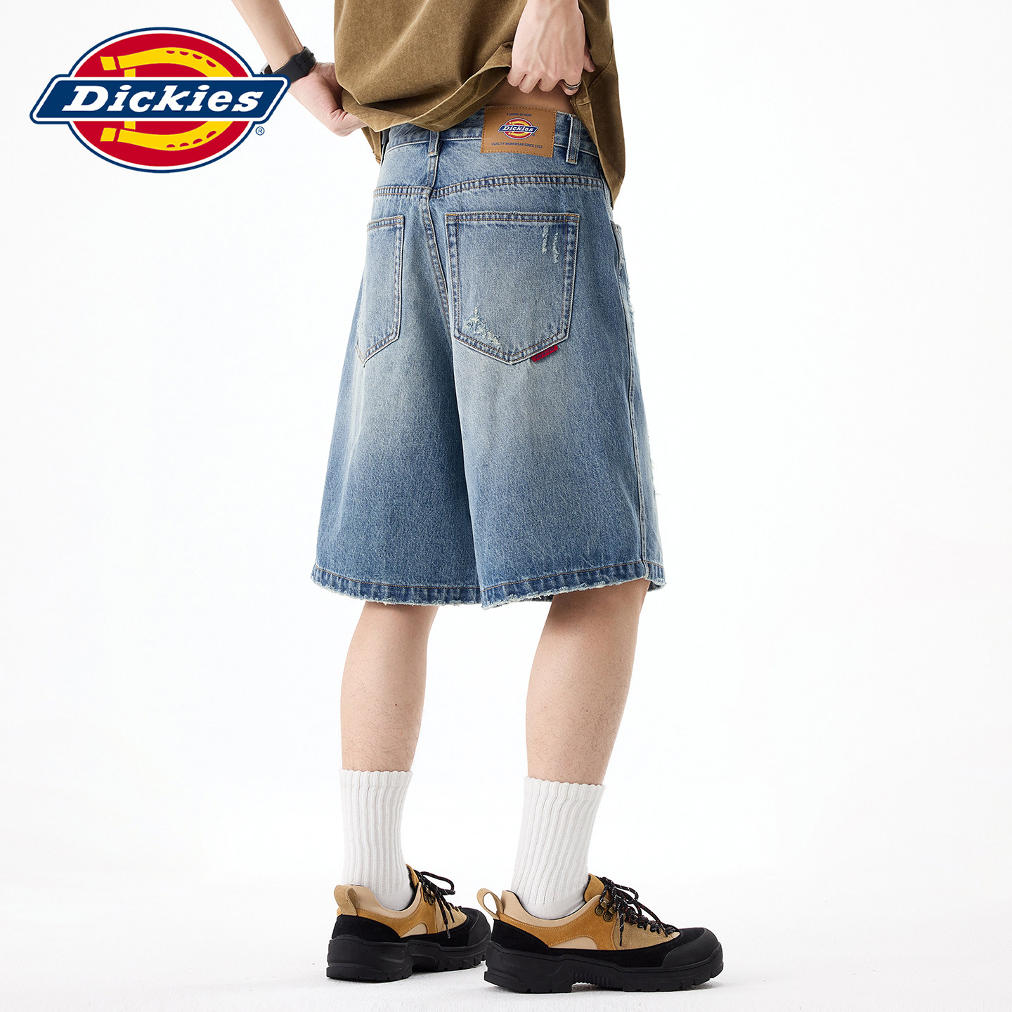 Dickies Dikuishi, американские застиранные рваные джинсовые шорты, летние тонкие мужские свободные прямые брюки с пятью точками наклона, Y