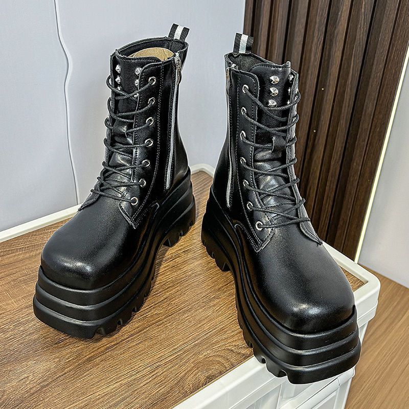 увеличивающая рост обувь cos, открывающая ноги, туфли на тонкой платформе длиной 20 см, короткие ботинки Martin длиной 9 см в британском стиле, мотоциклетные туфли на высоком каблуке в стиле hot girl