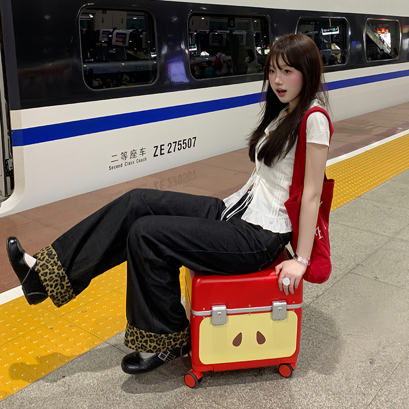 Apple Comic-con sitting box makeup girl cos коробка для хранения 20-дюймового посадочного чемодана с алюминиевой рамой, маленькая тележка для женщин