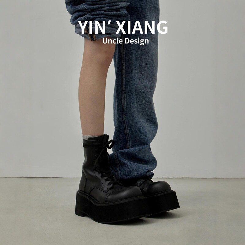 Lambskin version ~ Cool, super thick-soled women's combat boots, new 2025 style...