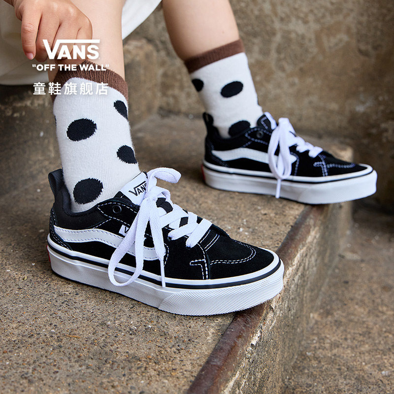 Vans Детская обувь Vans официальный сайт Filmore черные детские кроссовки в стиле американского ретро среднего и большого размера