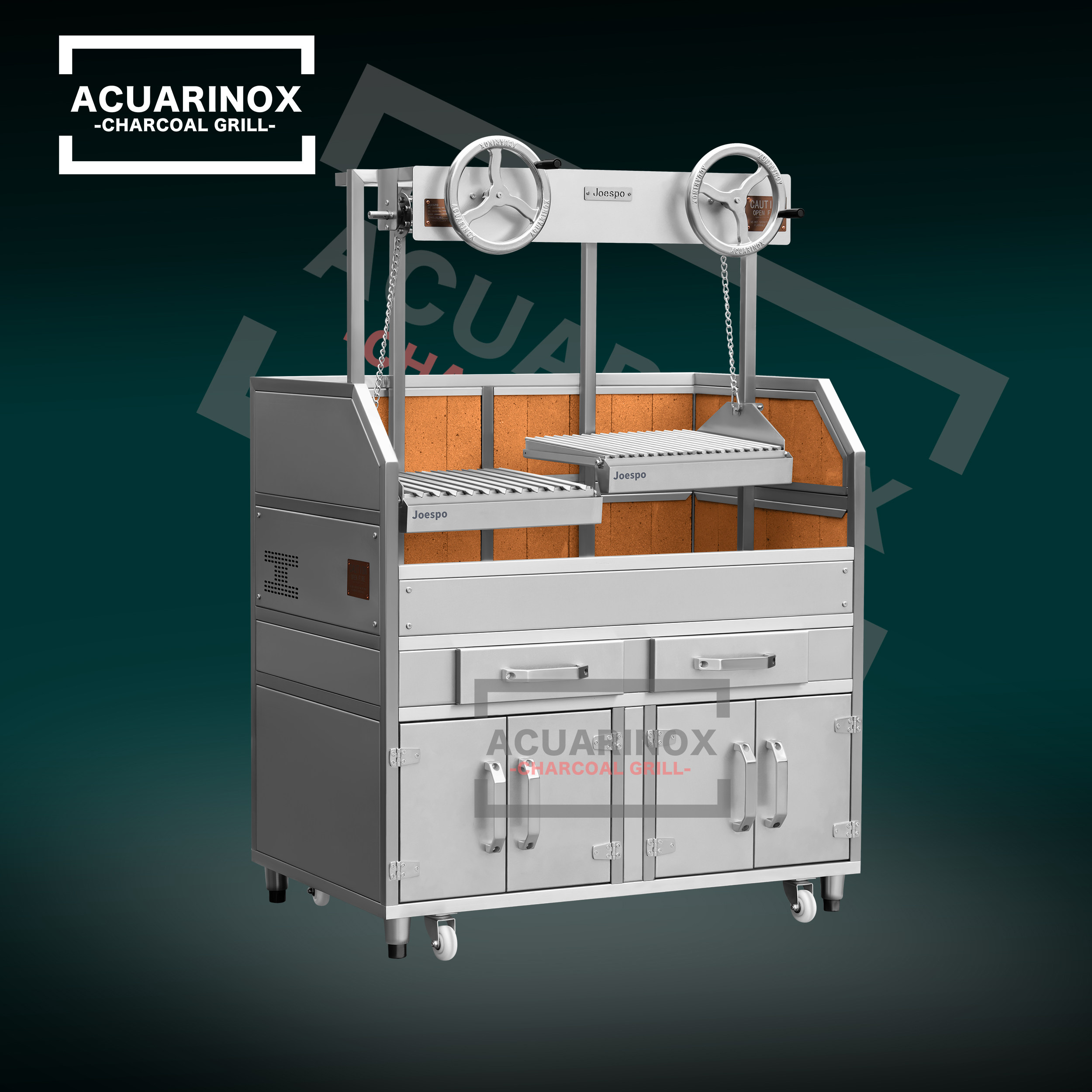 Подъемная печь ACUARINOX Qiao Shi Bo Argentina для приготовления фруктов на прямом огне, древесном угле, Стейков на шпажках, Гриле