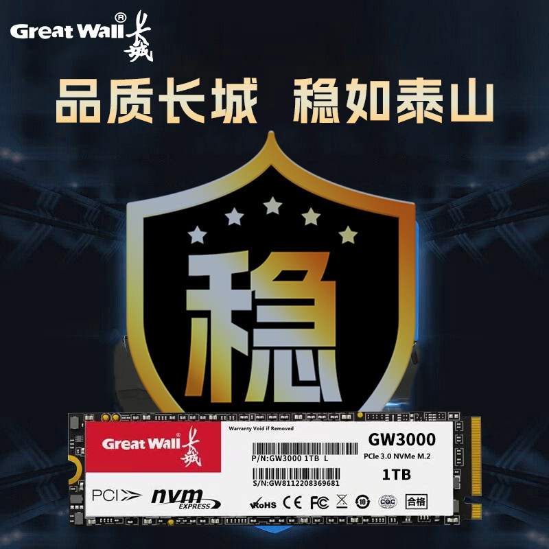 Твердотельный жесткий диск Great Wall m2 емкостью 1 ТБ, высокоскоростной настольный компьютер NVME емкостью 512 Г, ноутбук PCIE3.0 "все в одном"