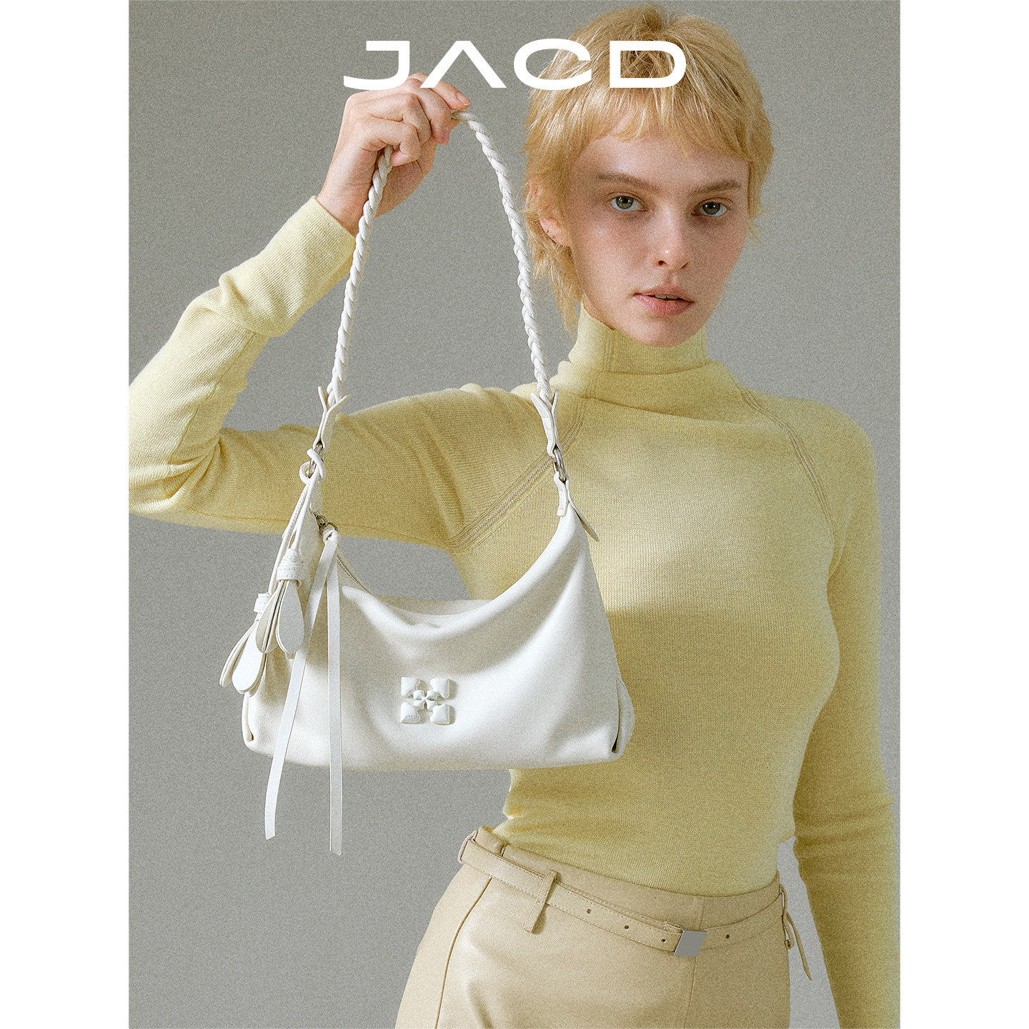 JACD [Shen Yue в том же стиле] женская сумка подмышками из белой овчины, новинка 2026 года, летняя сумка-мессенджер, портативная женская сумка