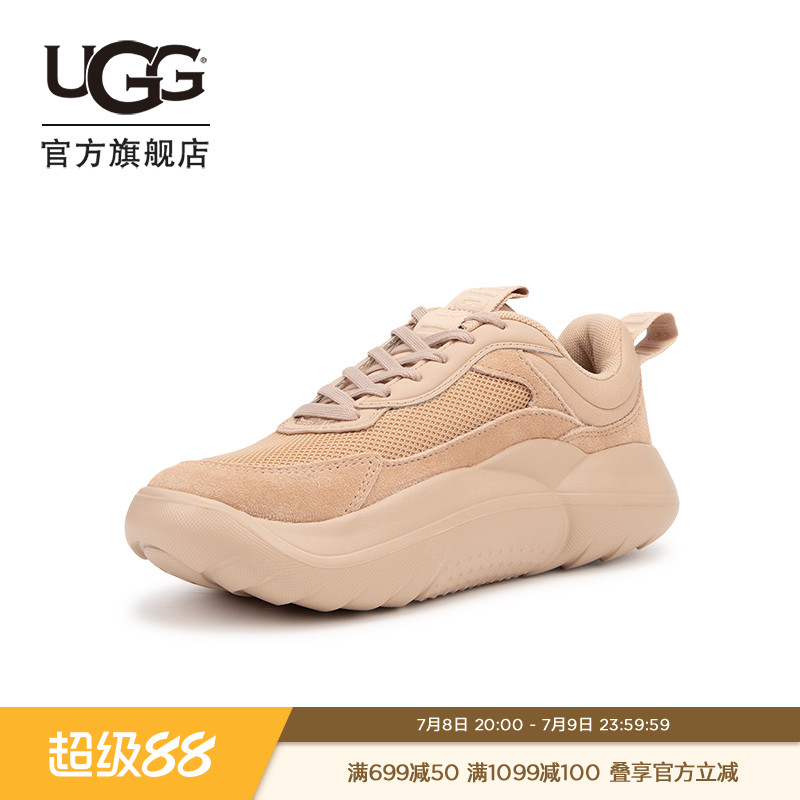 Весенние туфли UGG для мужчин и женщин в одинаковом стиле, удобные однотонные туфли на толстой подошве со шнуровкой и круглым носком, модные туфли для папы, повседневная обувь 1166011