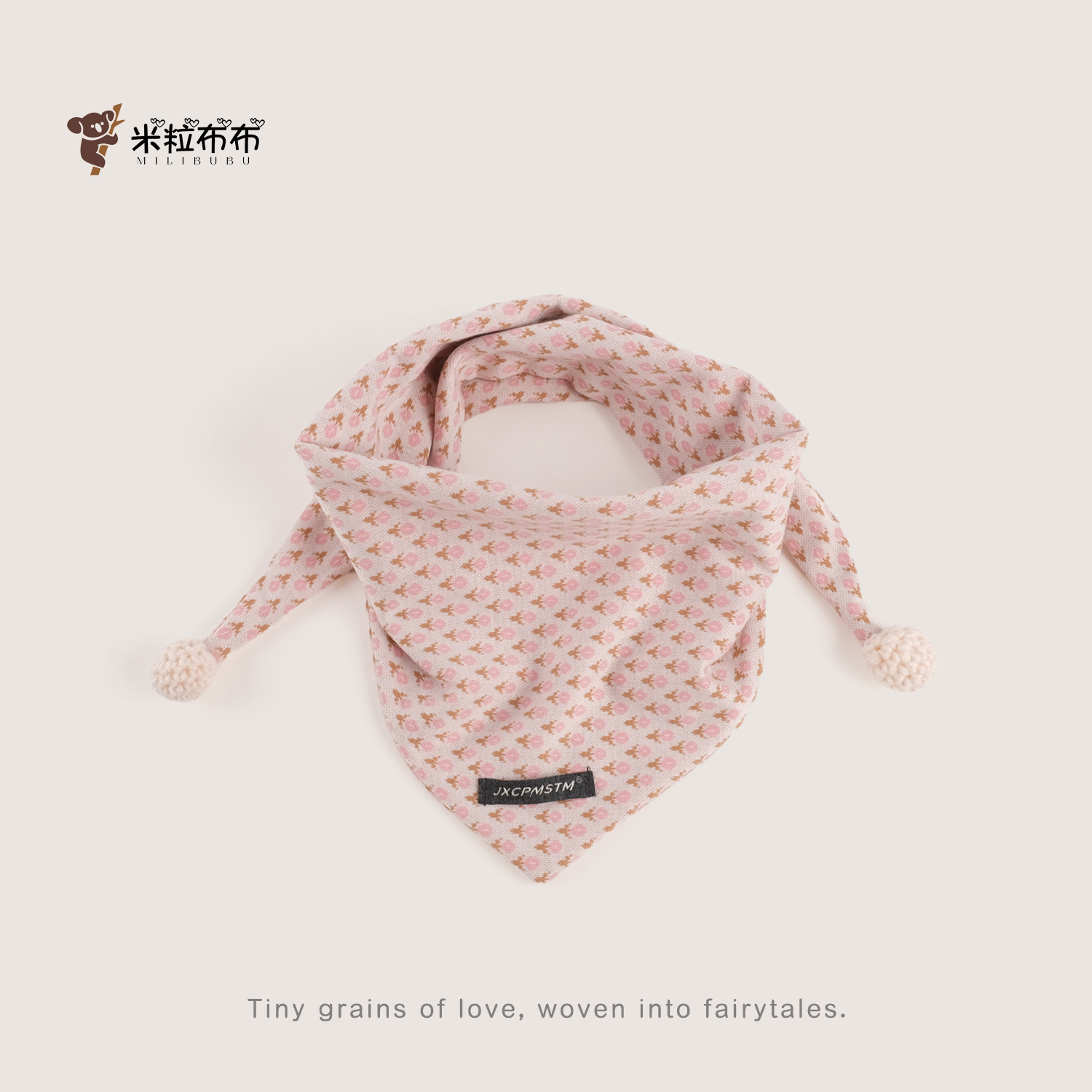 Children's scarves for autumn and winter, warm neck warmers for babies, windproof triangular scarves for boys and girls, versatile small floral retro style.