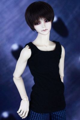 taobao agent 4分3分大叔壮叔BJD.SD 娃衣/打底 薄 细腻黑色螺纹修身背心~百搭