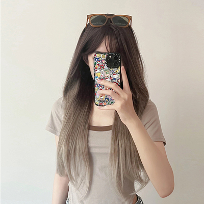 taobao agent 欧美假发女长卷发时尚网红空气刘海巴黎画染街拍时尚新式全头套