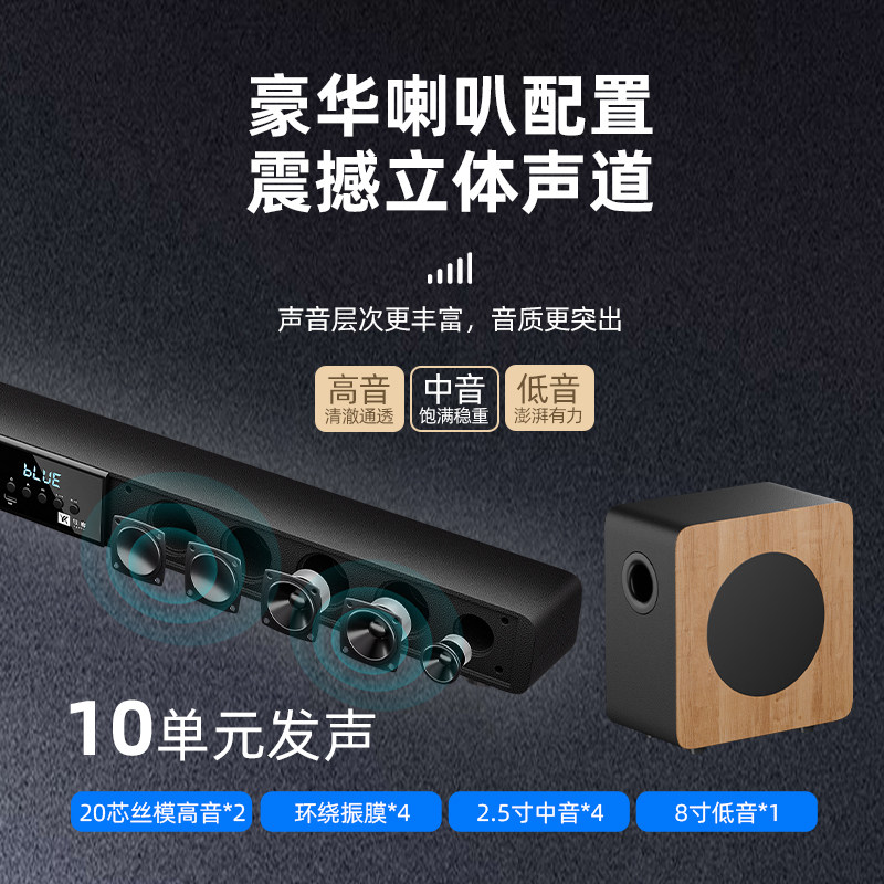 Echo wall audio Домашний кинотеатр 5.1 Беспроводной караоке-набор Dolby Audio для гостиной, домашняя внешняя телевизионная проекция