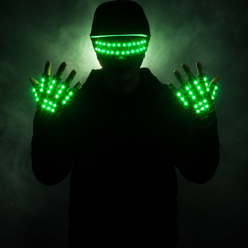 Ежегодная встреча светодиодные светящиеся перчатки vibrato laser ночной клуб для банджи-джампинга светодиодные очки tide