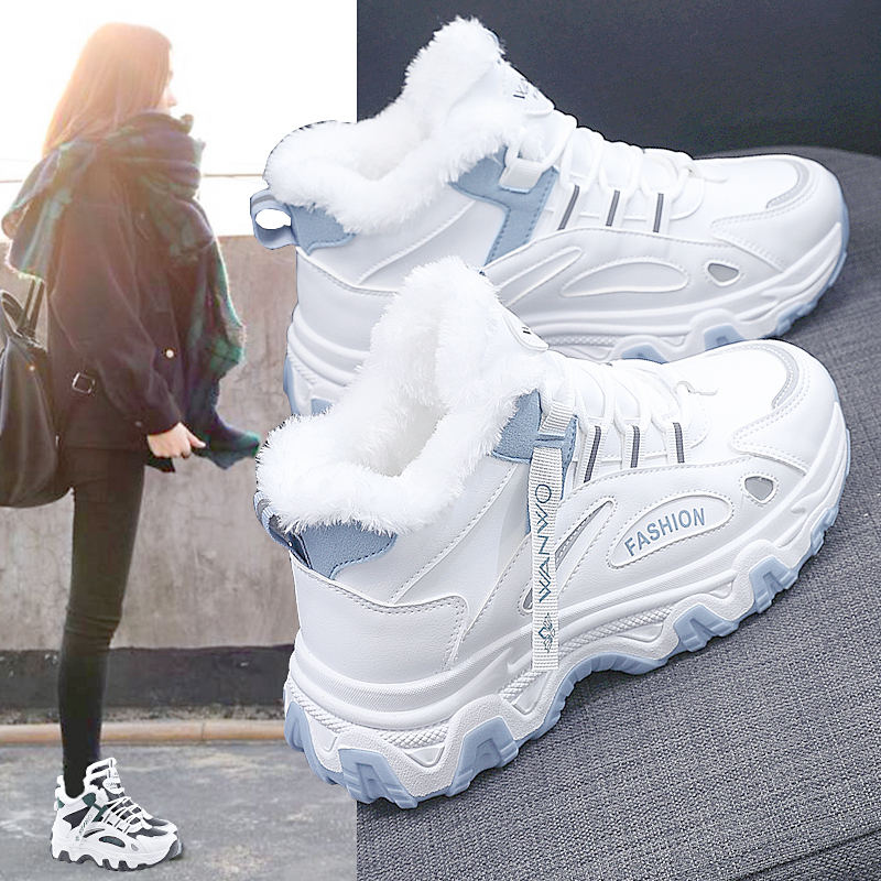 Зимние ботинки; женская обувь; новинка 2024 года; сезон зима; стиль плюс; бархатные утепленные ботинки Martin в западном стиле; женская обувь; полусапожки; студенческая хлопковая обувь