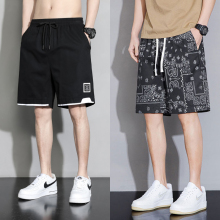 Trendy shorts for men's summer casual quick drying breathable oversized capris basketball American fitness training loose half pants