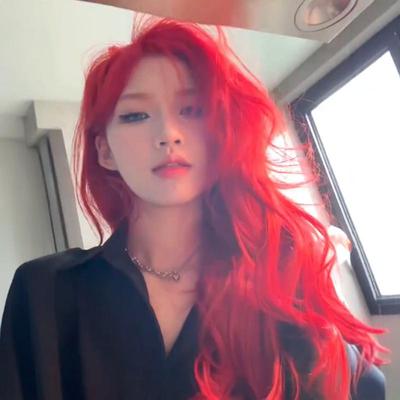 taobao agent 湄拉·红色假发前额蕾丝女全头套大波浪卷发长发万用cos2024新款