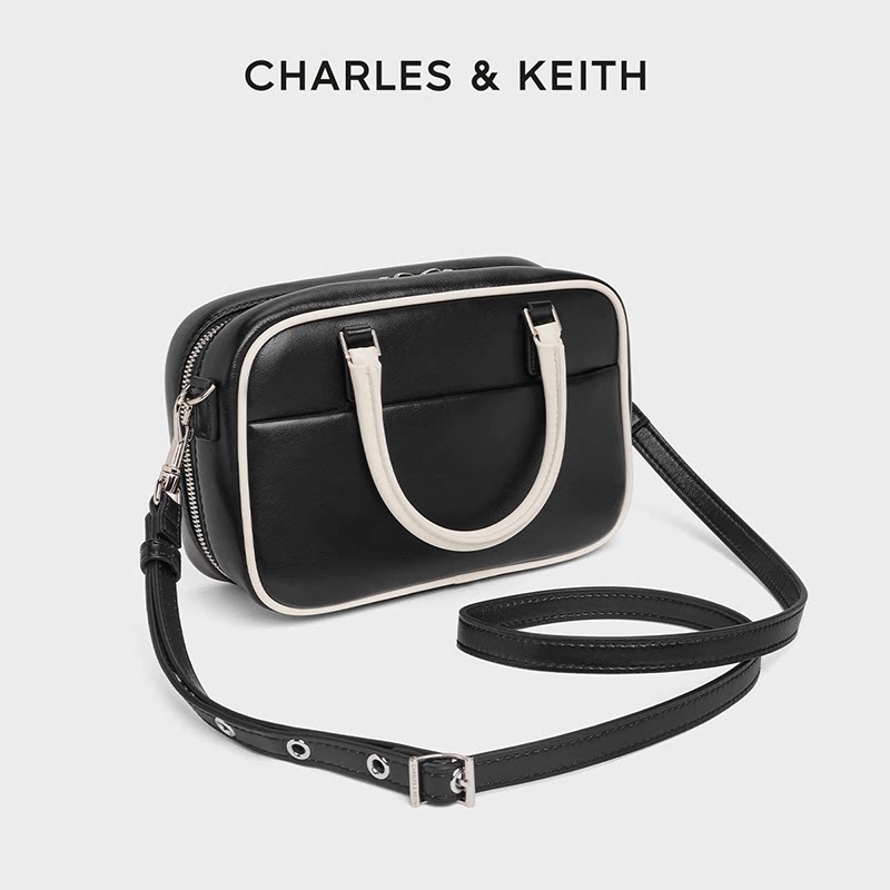 【Эксклюзивная】 женская сумка CHARLES&KEITH CK2-30151589, маленькая квадратная сумка, бостонская сумка, сумка для боулинга