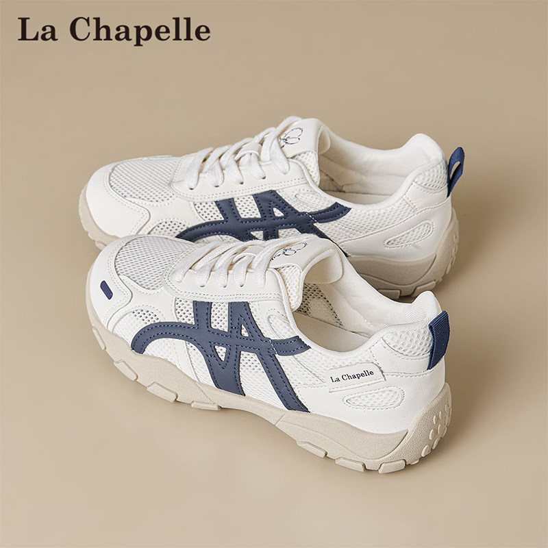 Женская летняя обувь La Chapelle daddy shoes на толстой подошве, новинка 2026 года, дышащая сетчатая универсальная спортивная повседневная обувь на тонкой подошве