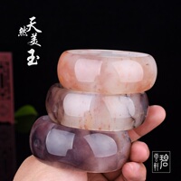 Natural authentic Xinjiang Hotan Gobi gold silk jade tire bracelet women's widened aquatic jade bracelet with certificate